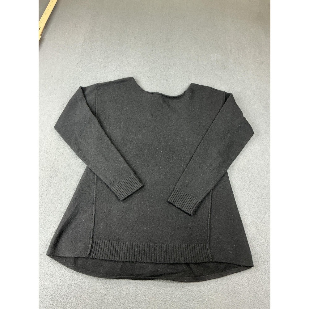 Ann‎ Taylor Sweater Womens Small Black 100% Cashmere Boat Neck Tunic Long Sleeve